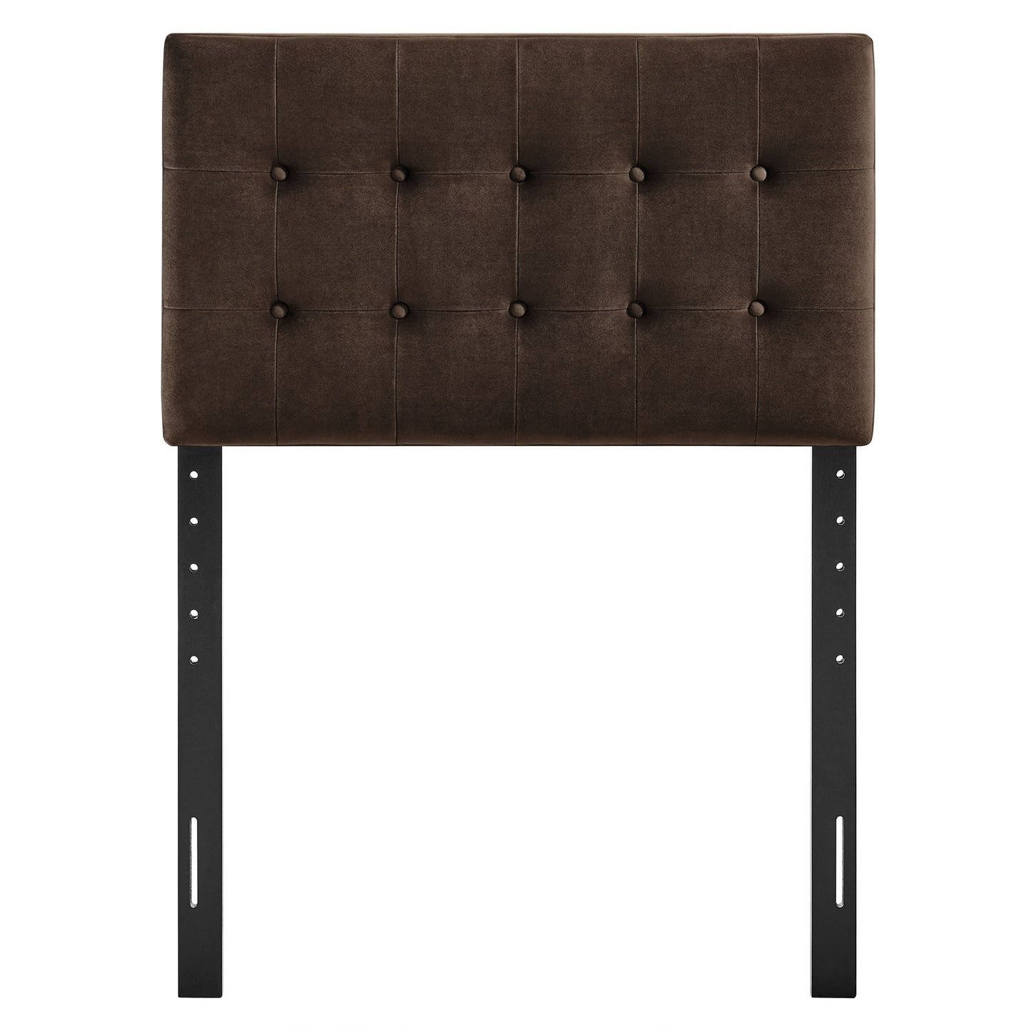 Vale Stain-Resistant Performance Velvet Twin Size Headboard in Chocolate Brown