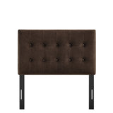 Vale Stain-Resistant Performance Velvet Twin Size Headboard in Chocolate Brown