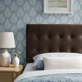 Vale Stain-Resistant Performance Velvet Twin Size Headboard in Chocolate Brown
