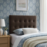 Vale Stain-Resistant Performance Velvet Twin Size Headboard in Chocolate Brown