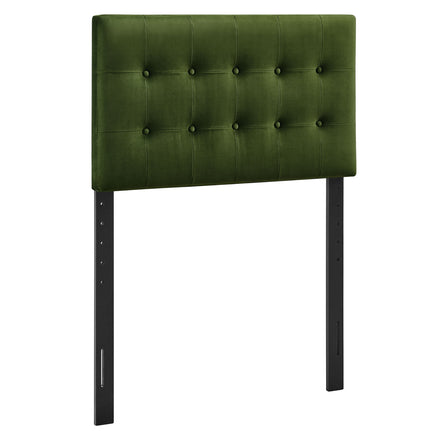 Emily Stain-Resistant Performance Velvet Twin Size Headboard in Moss Green