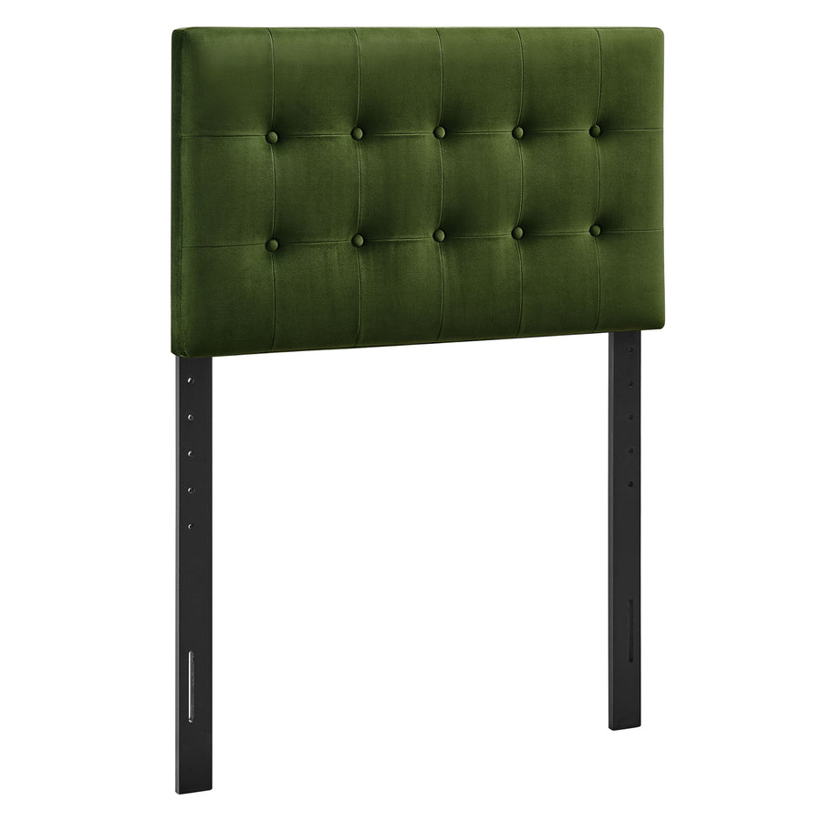 Vale Stain-Resistant Performance Velvet Twin Size Headboard in Moss Green