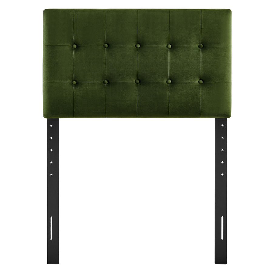 Vale Stain-Resistant Performance Velvet Twin Size Headboard in Moss Green