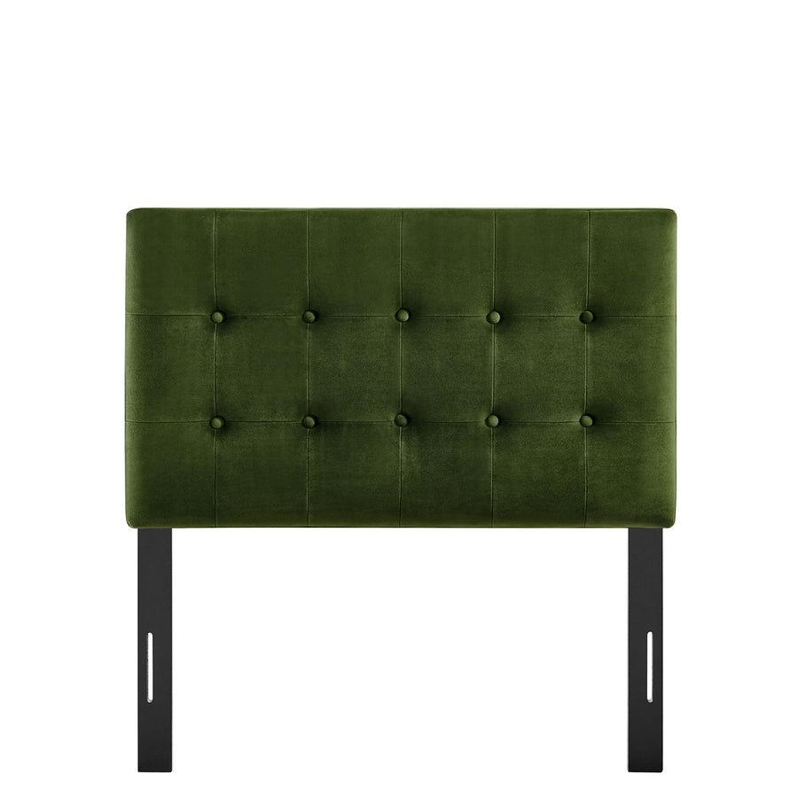 Vale Stain-Resistant Performance Velvet Twin Size Headboard in Moss Green