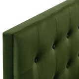 Vale Stain-Resistant Performance Velvet Twin Size Headboard in Moss Green