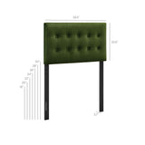 Vale Stain-Resistant Performance Velvet Twin Size Headboard in Moss Green
