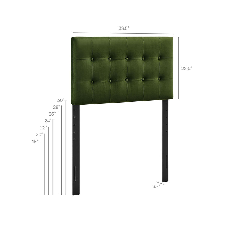 Vale Stain-Resistant Performance Velvet Twin Size Headboard in Moss Green