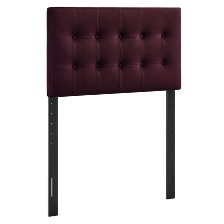 Emily Stain-Resistant Performance Velvet Twin Size Headboard in Mulberry