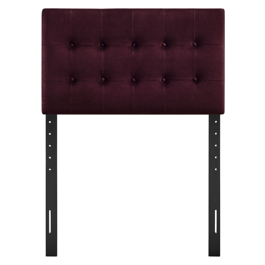 Vale Stain-Resistant Performance Velvet Twin Size Headboard in Mulberry