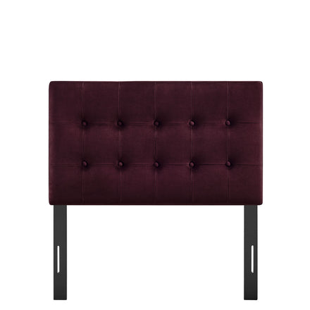 Emily Stain-Resistant Performance Velvet Twin Size Headboard in Mulberry