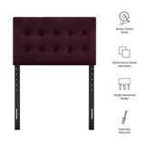 Vale Stain-Resistant Performance Velvet Twin Size Headboard in Mulberry