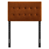 Vale Stain-Resistant Performance Velvet Twin Size Headboard in Rust