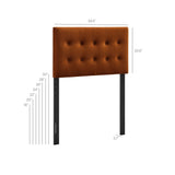 Vale Stain-Resistant Performance Velvet Twin Size Headboard in Rust