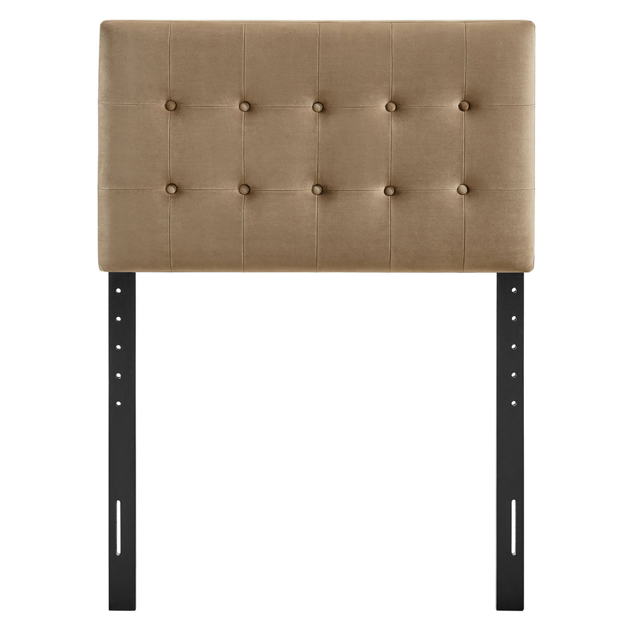 Vale Stain-Resistant Performance Velvet Twin Size Headboard in Taupe