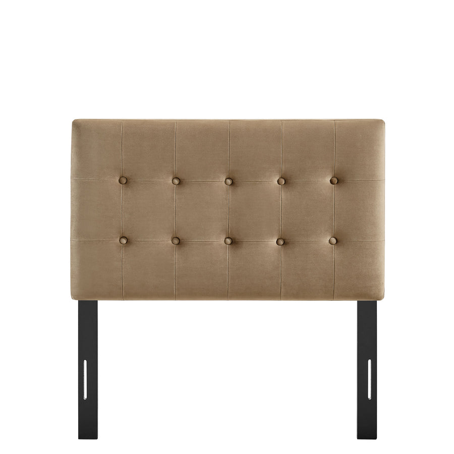 Vale Stain-Resistant Performance Velvet Twin Size Headboard in Taupe