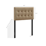 Vale Stain-Resistant Performance Velvet Twin Size Headboard in Taupe