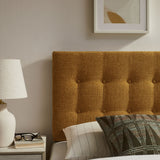 Vale Fabric Upholstered Twin Size Headboard in Copper