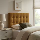 Vale Fabric Upholstered Twin Size Headboard in Copper