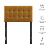 Vale Fabric Upholstered Twin Size Headboard in Copper