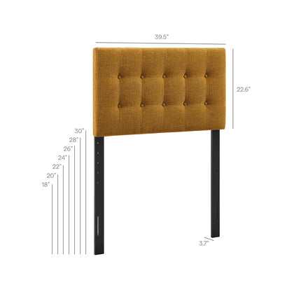 Emily Fabric Upholstered Twin Size Headboard in Copper
