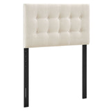 Vale Fabric Upholstered Twin Size Headboard in Ecru