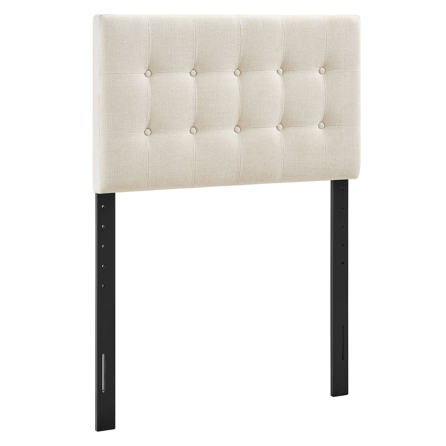 Vale Fabric Upholstered Twin Size Headboard in Ecru
