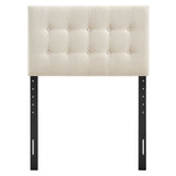 Vale Fabric Upholstered Twin Size Headboard in Ecru
