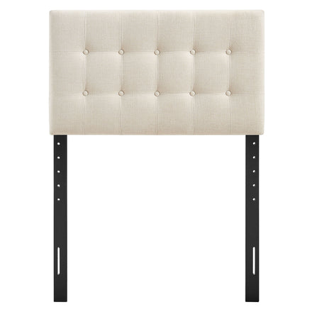 Emily Fabric Upholstered Twin Size Headboard in Ecru