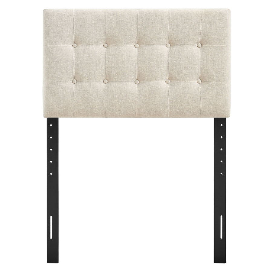 Vale Fabric Upholstered Twin Size Headboard in Ecru