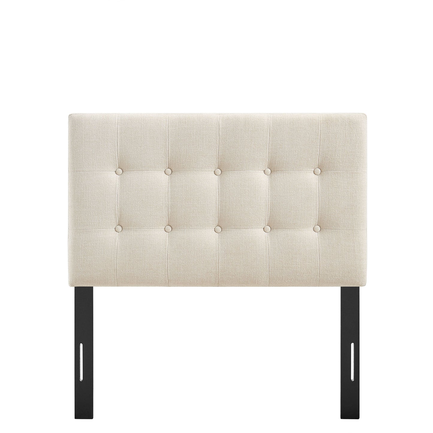 Vale Fabric Upholstered Twin Size Headboard in Ecru