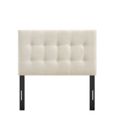 Vale Fabric Upholstered Twin Size Headboard in Ecru