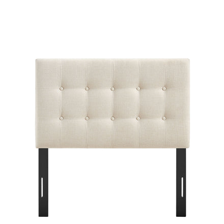Emily Fabric Upholstered Twin Size Headboard in Ecru