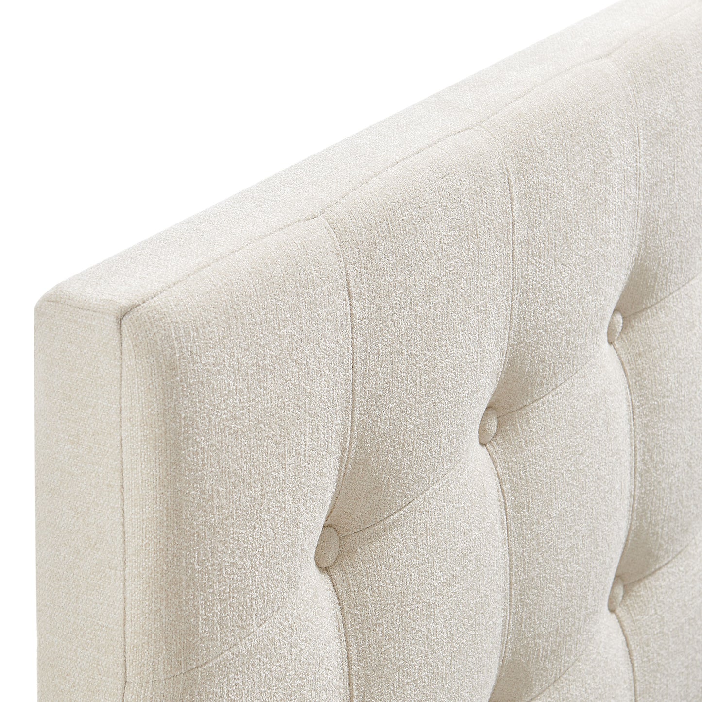 Vale Fabric Upholstered Twin Size Headboard in Ecru