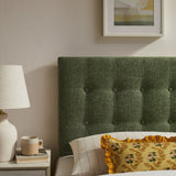 Vale Fabric Upholstered Twin Size Headboard in Foliage