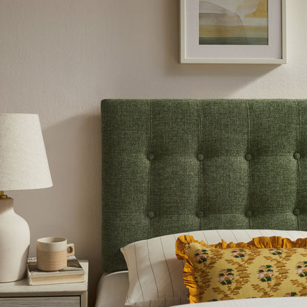 Emily Fabric Upholstered Twin Size Headboard in Foliage