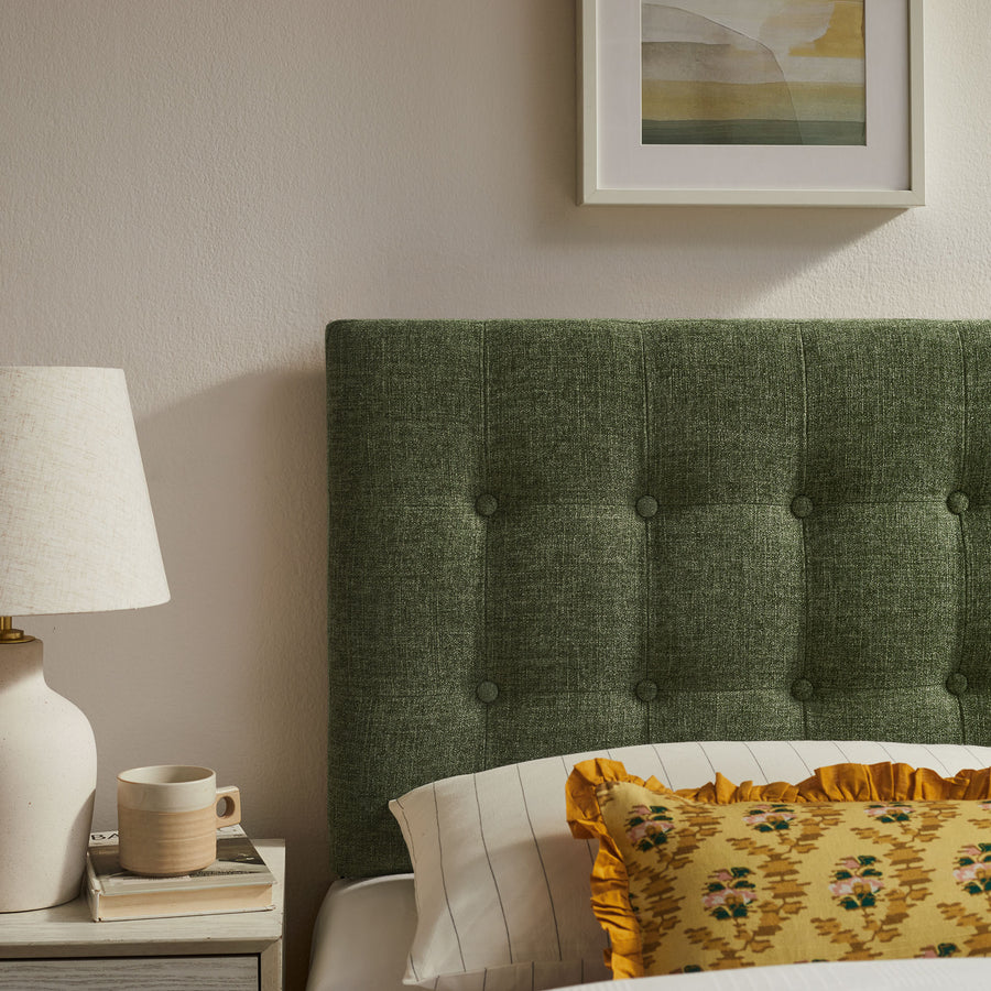 Vale Fabric Upholstered Twin Size Headboard in Foliage
