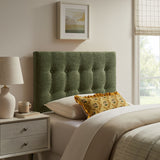 Vale Fabric Upholstered Twin Size Headboard in Foliage