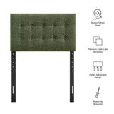 Vale Fabric Upholstered Twin Size Headboard in Foliage