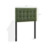 Vale Fabric Upholstered Twin Size Headboard in Foliage