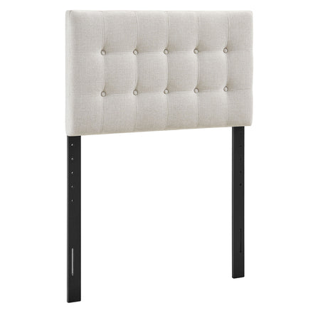Emily Fabric Upholstered Twin Size Headboard in Linen