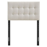 Vale Fabric Upholstered Twin Size Headboard in Linen