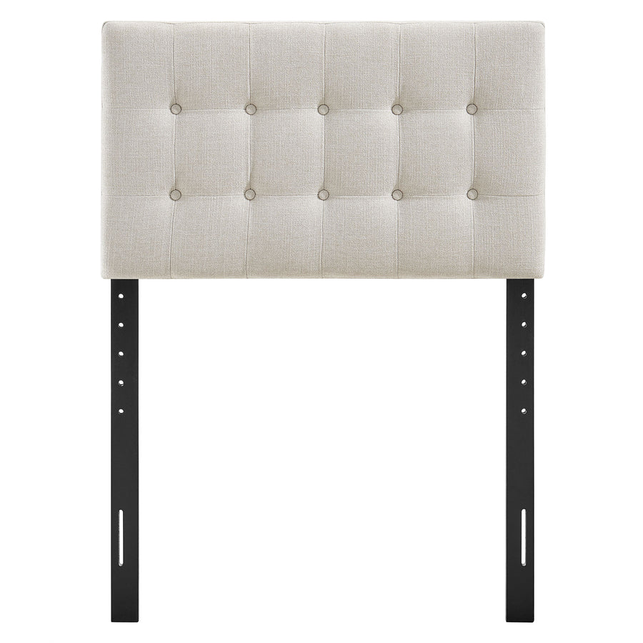 Vale Fabric Upholstered Twin Size Headboard in Linen