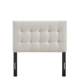 Vale Fabric Upholstered Twin Size Headboard in Linen