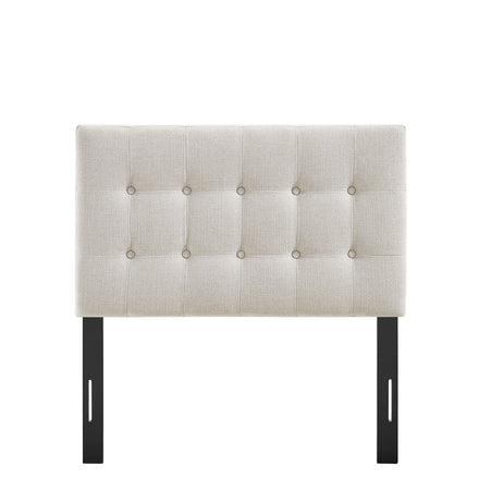 Emily Fabric Upholstered Twin Size Headboard in Linen