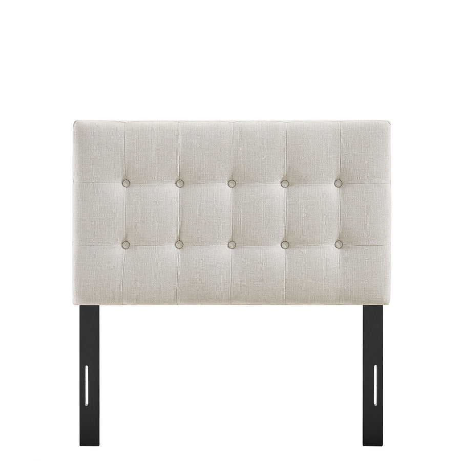 Vale Fabric Upholstered Twin Size Headboard in Linen