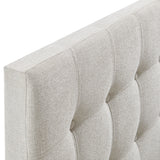 Vale Fabric Upholstered Twin Size Headboard in Linen
