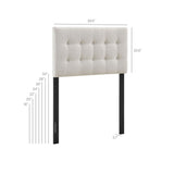 Vale Fabric Upholstered Twin Size Headboard in Linen