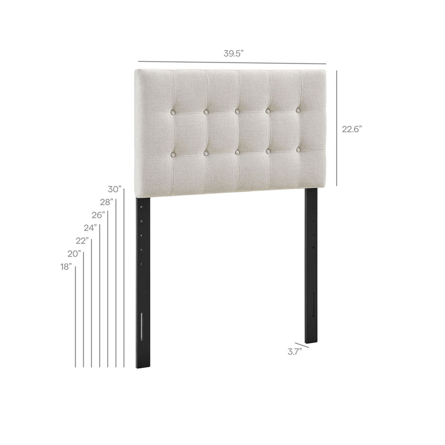 Vale Fabric Upholstered Twin Size Headboard in Linen