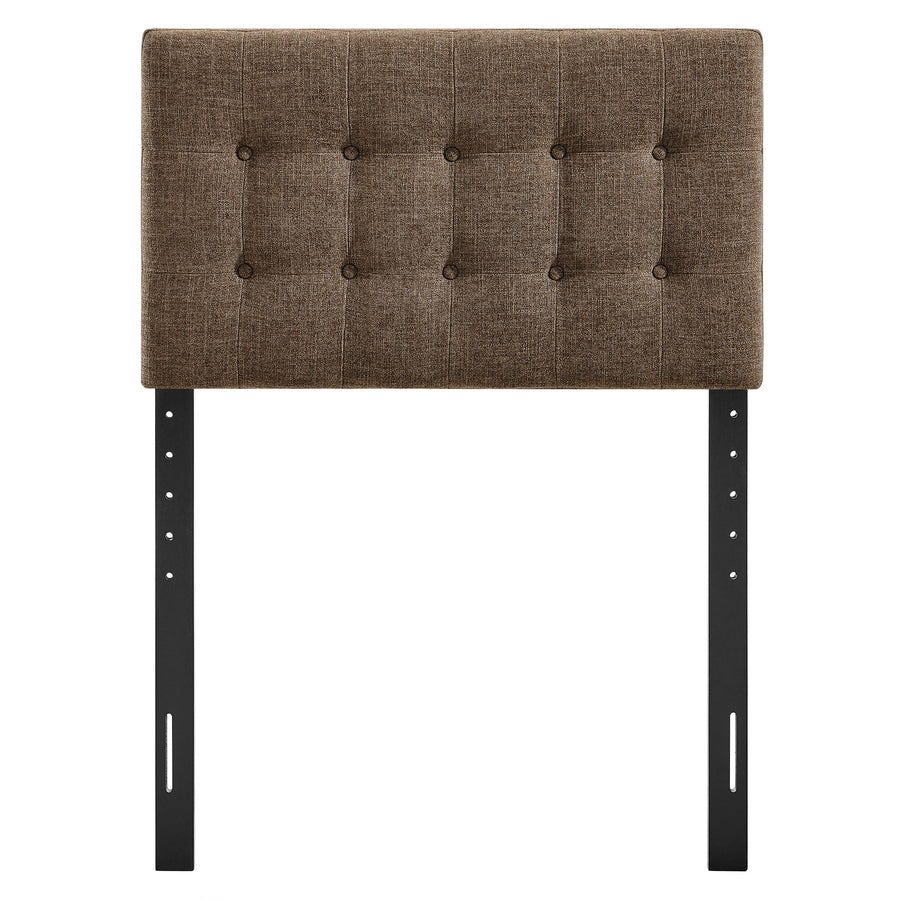 Vale Fabric Upholstered Twin Size Headboard in Mocha