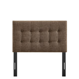 Vale Fabric Upholstered Twin Size Headboard in Mocha